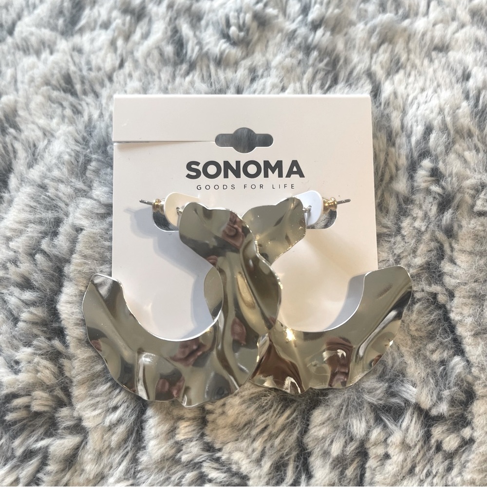 NEW Shiny Silver Earring by Sonoma